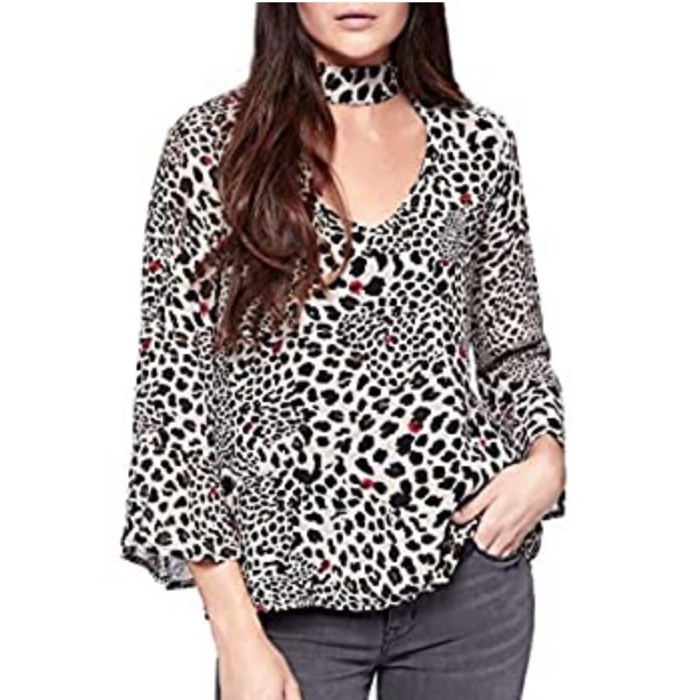 SANCTUARY | Leopard Print Choker Rosie Top